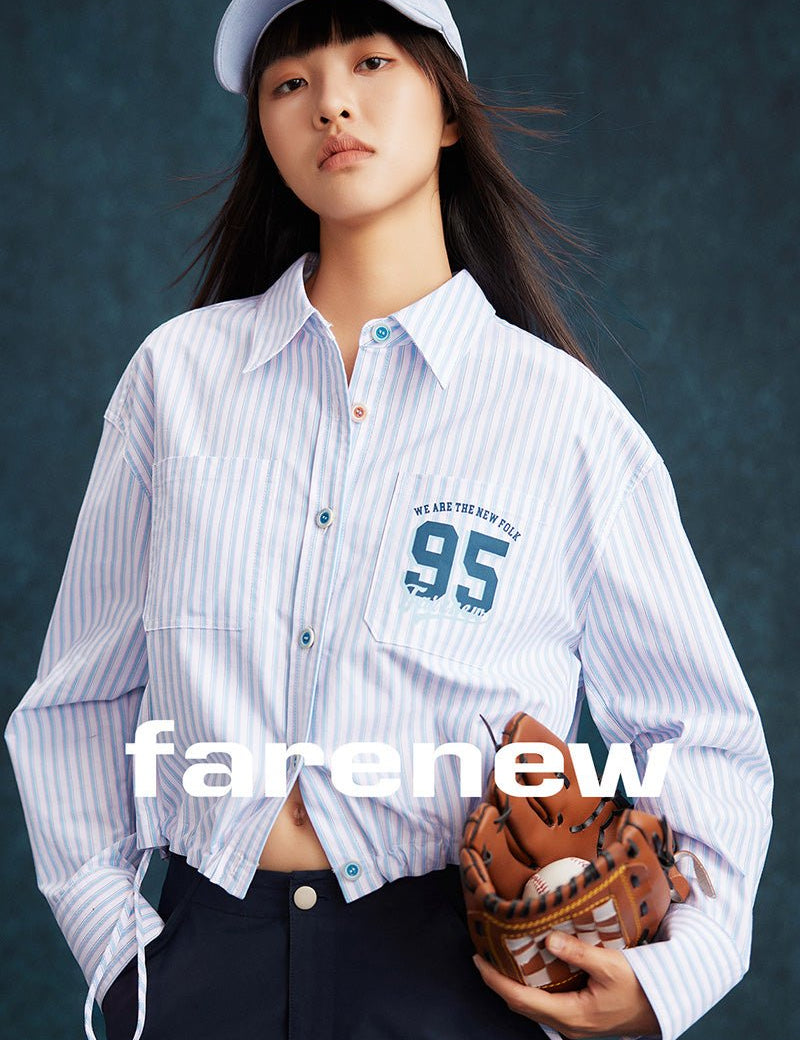 Striped Cropped Shirt - SHICCACHE