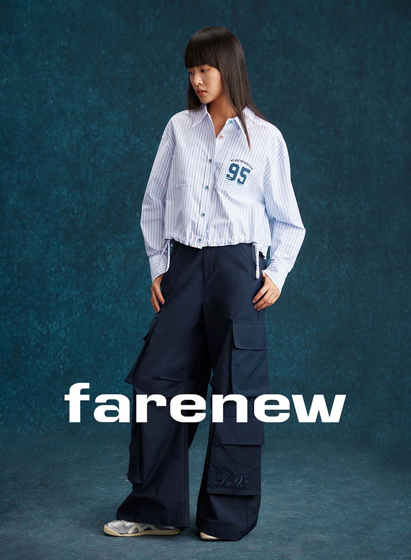 Striped Cropped Shirt - SHICCACHE