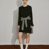 Striped Illusion Layer Dress - SHICCACHE