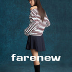 Striped Off - Shoulder Long Sleeve Tee - SHICCACHE