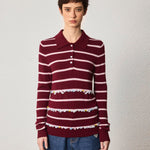 Striped Wool Polo with Gem Embellishments - SHICCACHE
