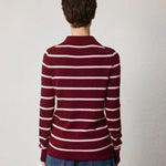Striped Wool Polo with Gem Embellishments - SHICCACHE