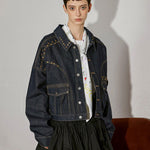 Studded Charm Denim Jacket - SHICCACHE