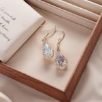 Teardrop Zircon Drop Earrings - SHICCACHE