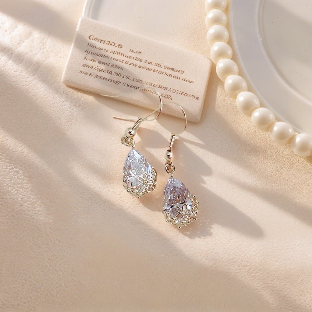 Teardrop Zircon Drop Earrings - SHICCACHE