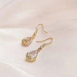 Teardrop Zircon Drop Earrings - SHICCACHE