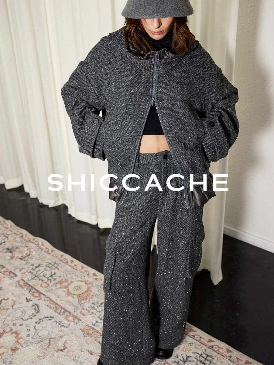 Tweed Two - Piece Set in Grey - SHICCACHE