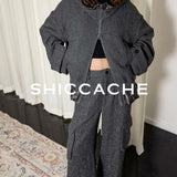 Tweed Two - Piece Set in Grey - SHICCACHE
