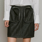 Urban Utility Denim Mini Skirt - SHICCACHE