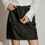 Urban Utility Denim Mini Skirt - SHICCACHE