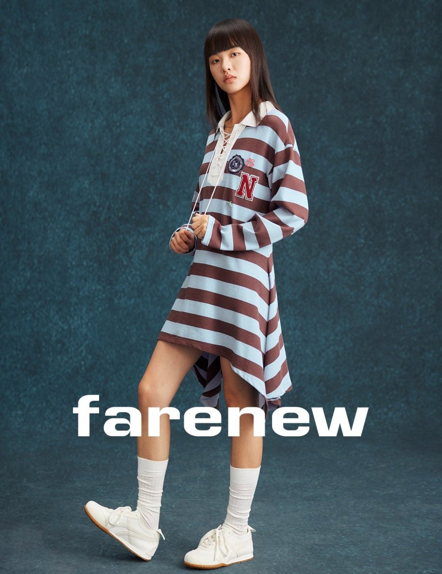 Varsity Striped Lace - Up Mini Dress - SHICCACHE