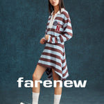 Varsity Striped Lace - Up Mini Dress - SHICCACHE