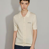 Wool Knit Polo Button - Down Top - SHICCACHE