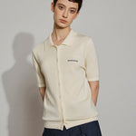 Wool Knit Polo Button - Down Top - SHICCACHE