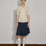 Wool Knit Polo Button - Down Top - SHICCACHE