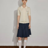 Wool Knit Polo Button - Down Top - SHICCACHE