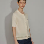 Wool Knit Polo Button - Down Top - SHICCACHE