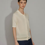 Wool Knit Polo Button - Down Top - SHICCACHE