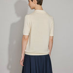 Wool Knit Polo Button - Down Top - SHICCACHE