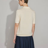 Wool Knit Polo Button - Down Top - SHICCACHE