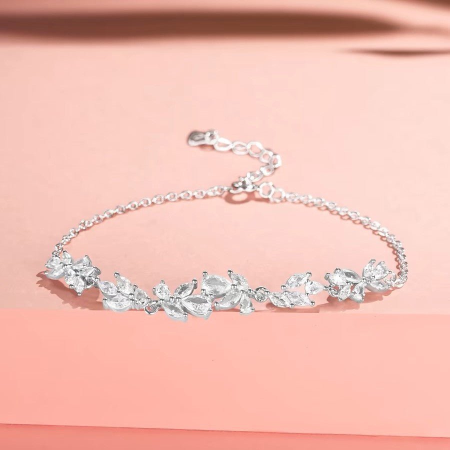 Zircon Leaf Cluster Bracelet - SHICCACHE