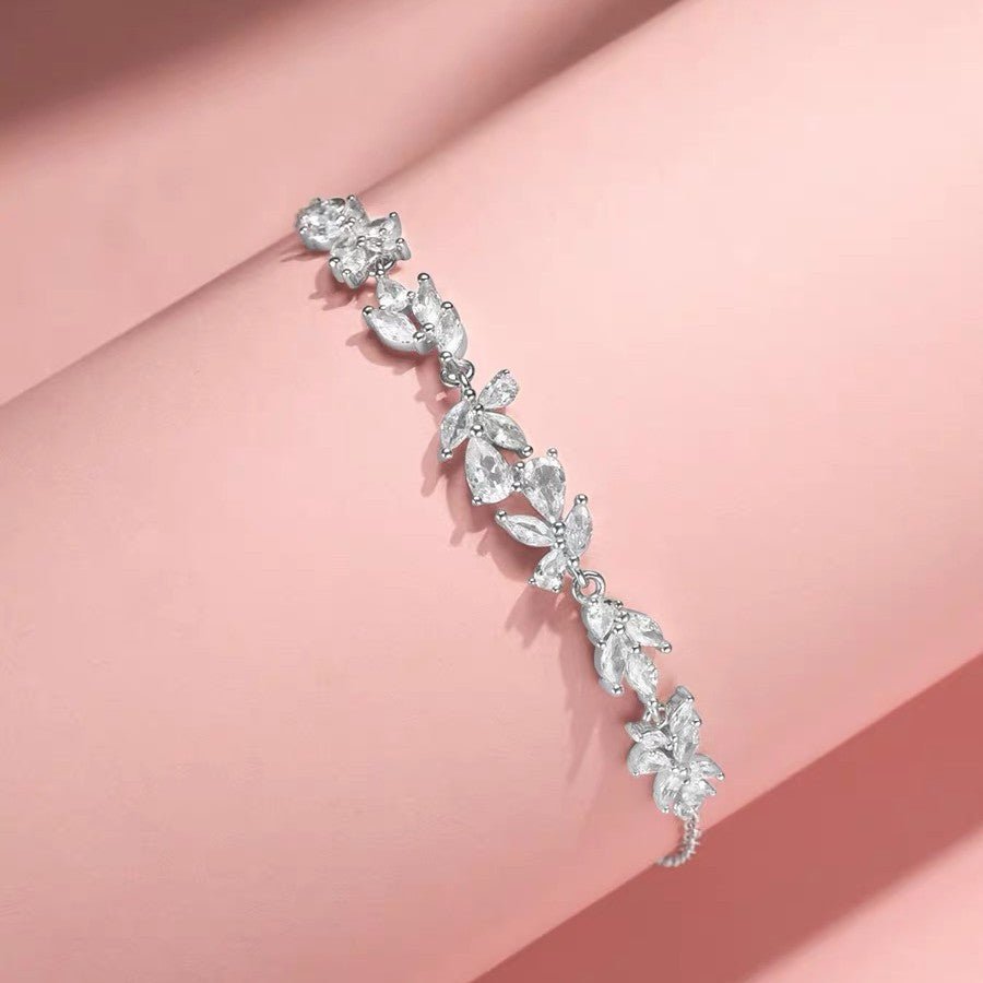 Zircon Leaf Cluster Bracelet - SHICCACHE