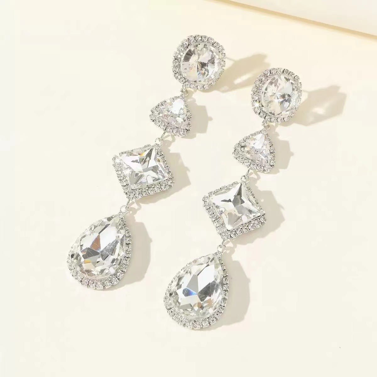 Zircon Waterfall Glam Drop Earrings - SHICCACHE