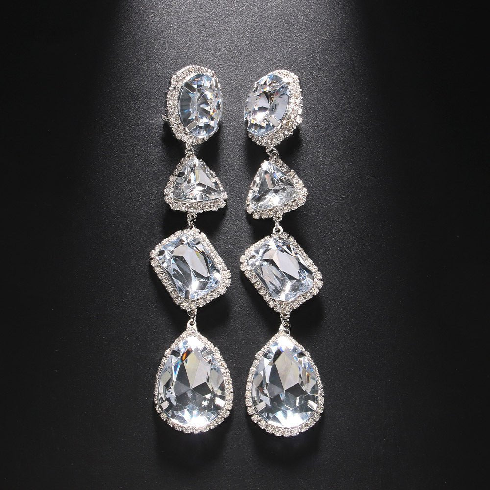 Zircon Waterfall Glam Drop Earrings - SHICCACHE