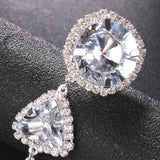 Zircon Waterfall Glam Drop Earrings - SHICCACHE
